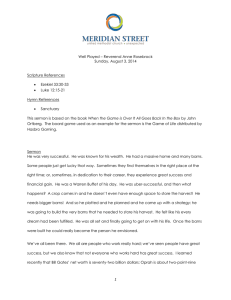 "Well Played" Notes - Meridian Street United Methodist