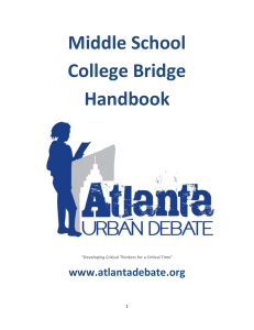 College Bridge Handbook - Atlanta Urban Debate League