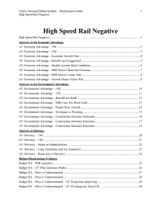 Evidence - High Speed Rail Negative