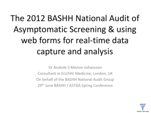 Asymptomatic Screening in GUM clinics 2012 * National