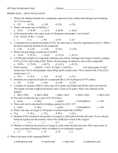 09-10 AP Chem Stoichiometry Quiz