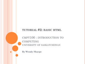 Tutorial #2: Basic HTML