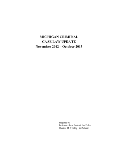 Michigan Criminal Case Law Update Nov 2012