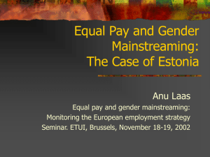 Equal Pay and Gender Mainstreaming: The Case of the Republic of