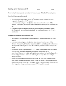 Nomenclature worksheets 1-6