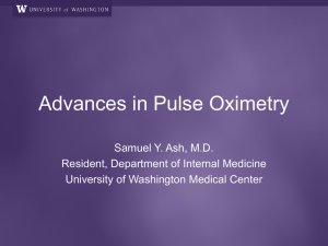Advances in Pulse Oximetry - UW Departments Web Server