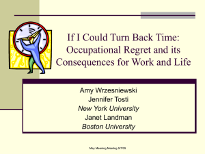 If I Could Turn Back Time: Occupational Regret and