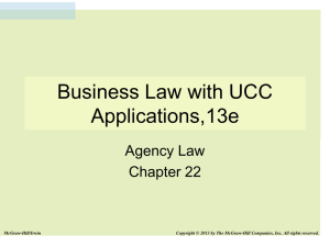 The Nature of Agency Law - McGraw Hill Higher Education