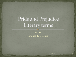 Pride and Prejudice Literary terms