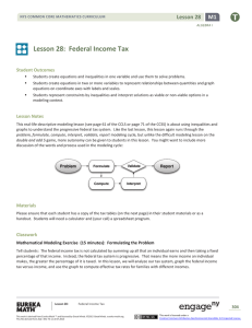 Lesson 28: Federal Income Tax