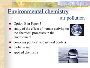 E.1 Environmental chemistry air pollution