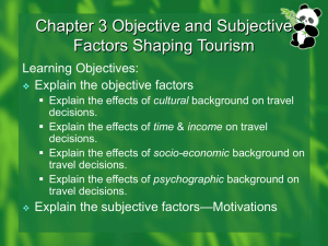 EXTERNAL FACTORS IMPACTING TOURISM