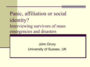 Panic, affiliation or social identity?