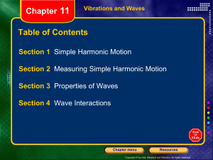 Section 1 Simple Harmonic Motion
