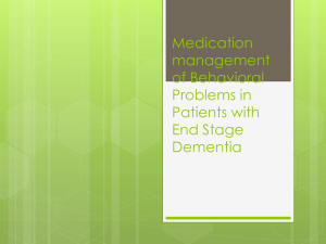 Medication Management of Behavioral Problems in Patients with