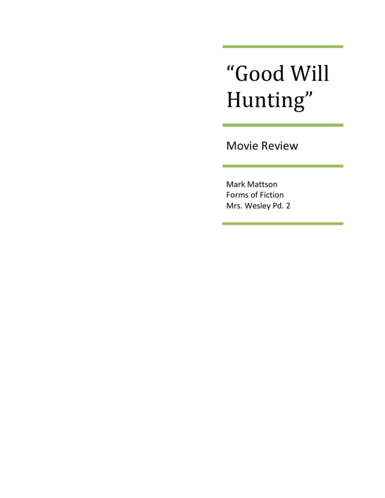 good will hunting essay pdf