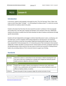 Grade 9 ELA Module 2, Unit 1, Lesson 6