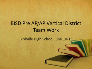 BISD Pre AP/AP Vertical District Team Work