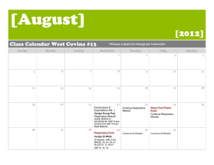 [August] [2012] Class Calendar West Covina #13 *Always subject to