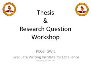 Thesis & Research Question Workshop