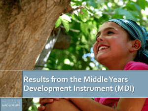 Results from the Middle Years Development Instrument (MDI)