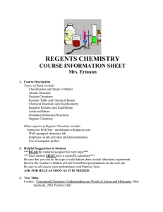 Microsoft Word - Chemistry Regents Course Information Sheet