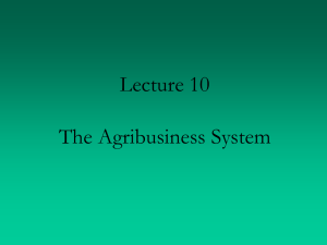 Lecture __. The Agribusiness System