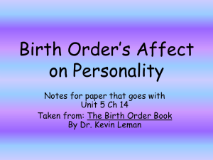 Birth Order's Affect on Personality