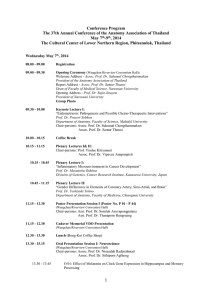 Conference Program The 37th Annual Conference of the Anatomy