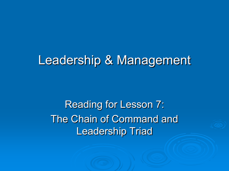 Chain of Command & Leadership Triad Presentation
