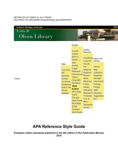 APA Reference Style Guide