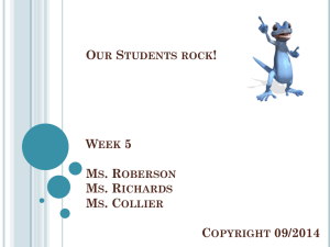 Week 5 Ms. Roberson Ms. Richards Ms. Collier Copyright 09/2014