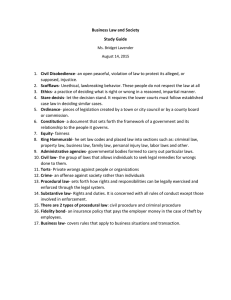 Study guide for first law test