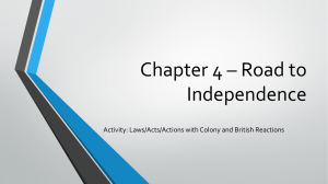 Chapter 4 * Road to Independence