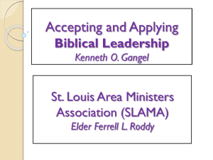 Accepting and Applying Biblical Leadership