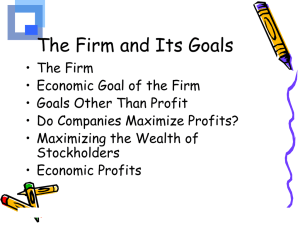 Chapter 2: The Firm and Its Goals