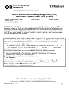 Renewal Addendum to Benefit Program Application (*ASO BPA*)