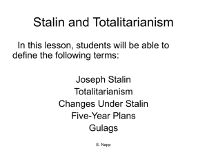 Stalin and Totalitarianism - White Plains Public Schools
