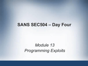 SANS SEC504 – Day Four Module 13 Programming