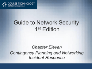 Contingency Planning and Networking Incident