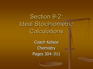 Section 9-2: Ideal Stoichiometric Calculations
