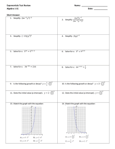 Exponentials Test Review