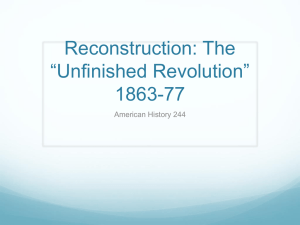 Reconstruction: Political, Social, Economic