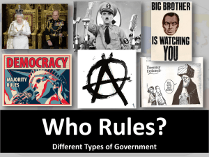 Who Rules? - Different Types of Government