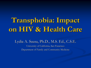 Transphobia: Impact on HIV & Health Care