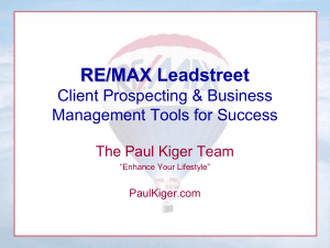 RE/MAX Leadstreet - Client Prospecting Model