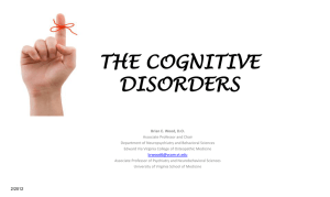 The Cognitive Disorders