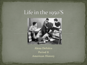 Life in the 1950'S - Doral Academy Preparatory