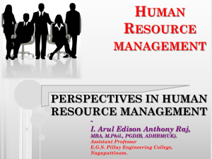 Human Resource Manager - Arul Edison Anthony Raj. I