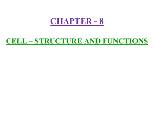 CHAPTER - 8 CELL – STRUCTURE AND FUNCTIONS